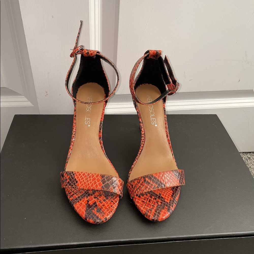 Orange Snakeskin Aerosoles Heels
